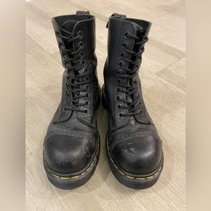 Dr. Martens Doc Martens Air Walk Steel Toe Work Boot Lace-up Black UK4 Goth